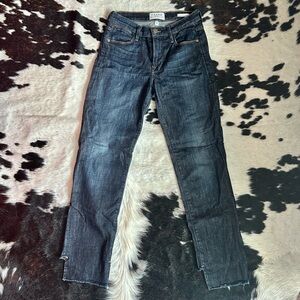 Frame Denim Le High Straight Ankle Jeans in Dark Blue 24